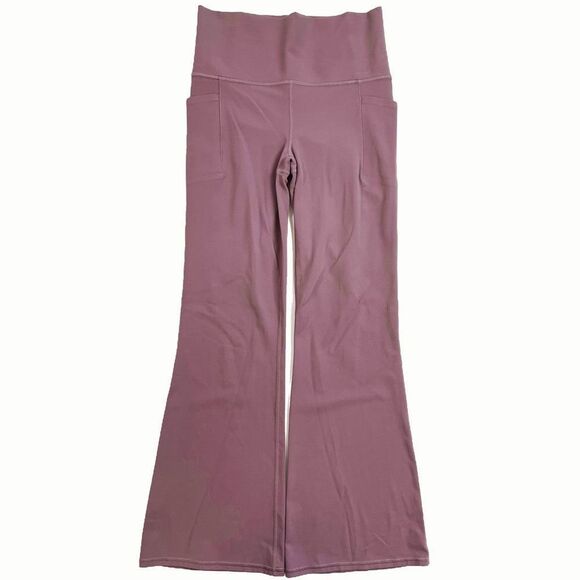 Athleta Salutation Stash Flare Legging High Rise Pockets Stretch Damask Mauve M - Picture 1 of 9
